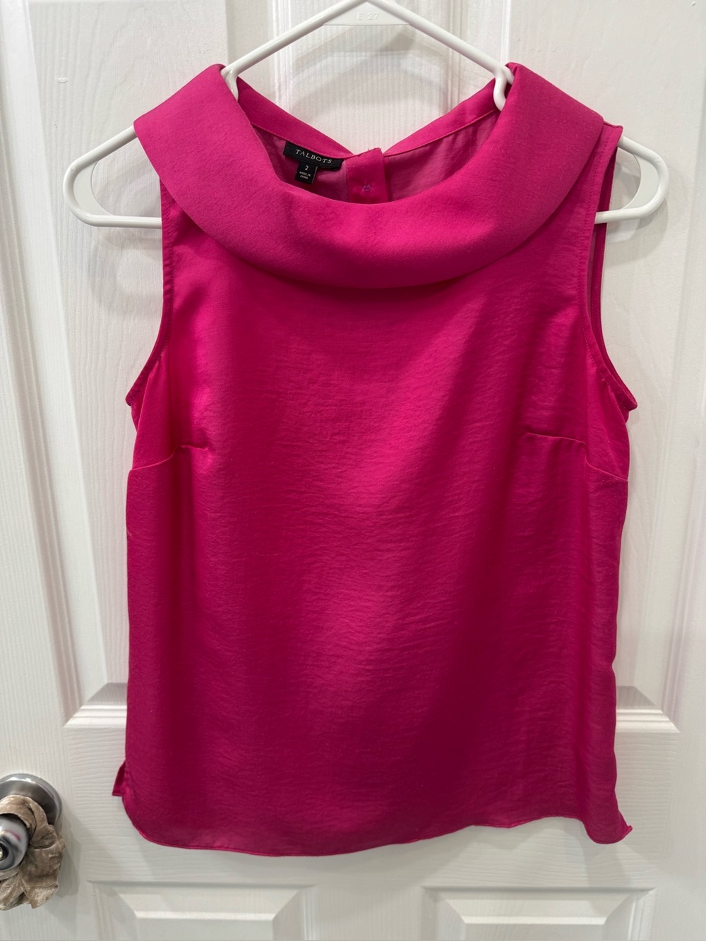Talbots Sleeveless Cowl Neck Camisole - Hot Pink size 2- like new!